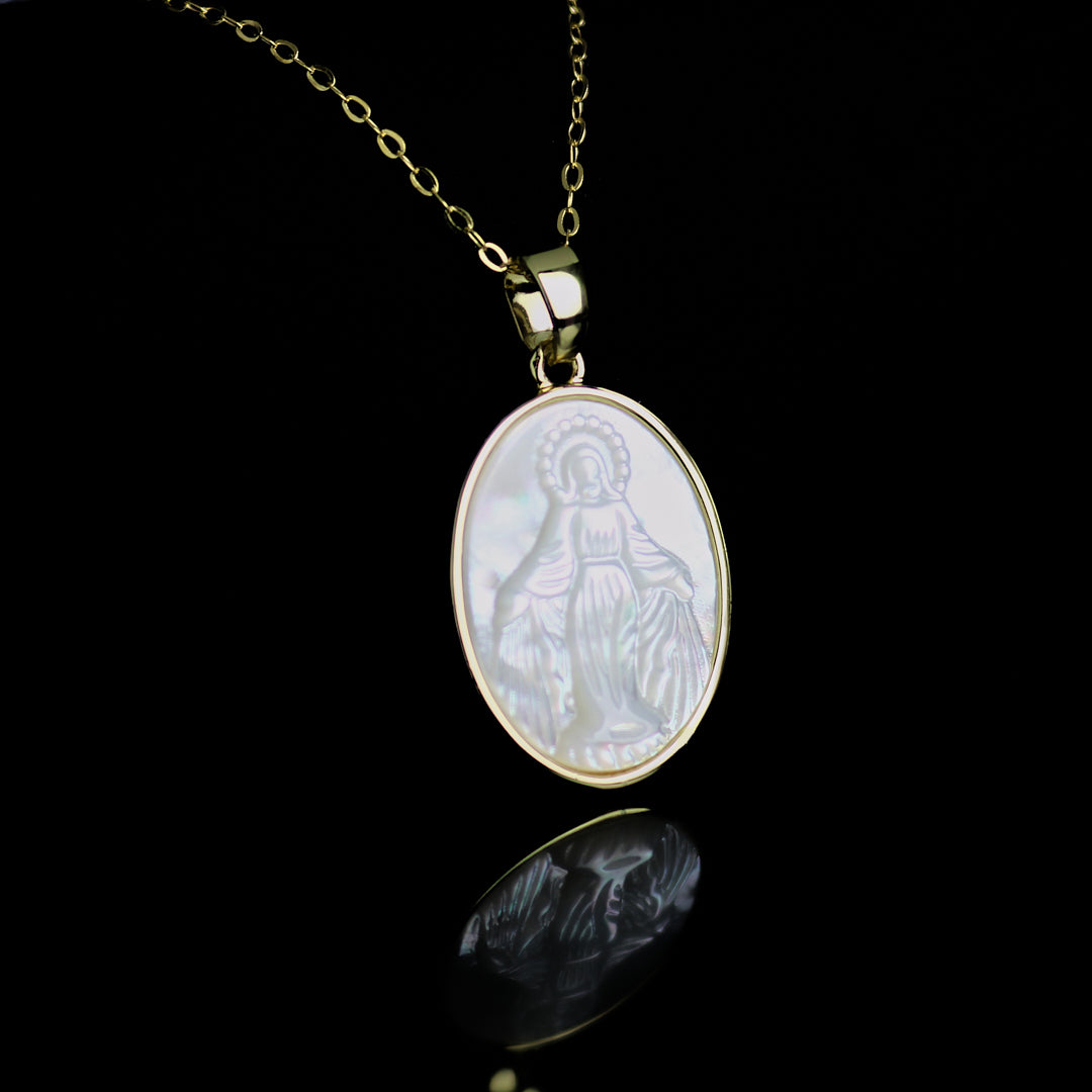 Crystal Mother Mary Pendant Necklace