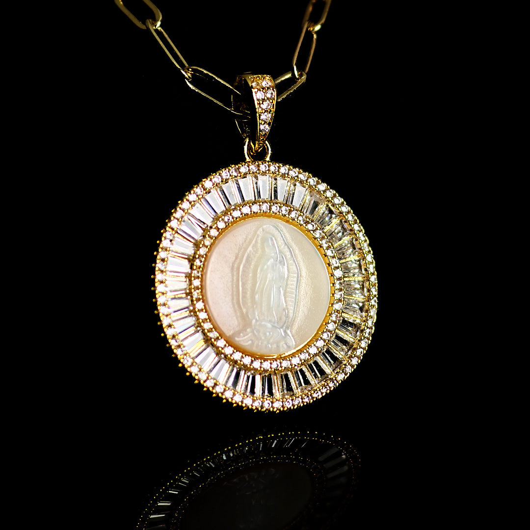 Virgen De Guadalupe Necklace | Mother of Pearl Necklace