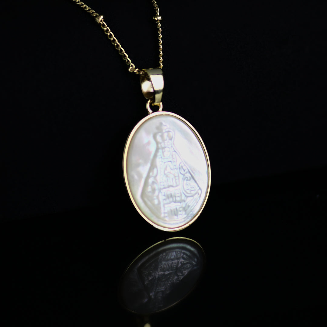 Virgin Mary Necklace | Mother Of Pearl Necklace