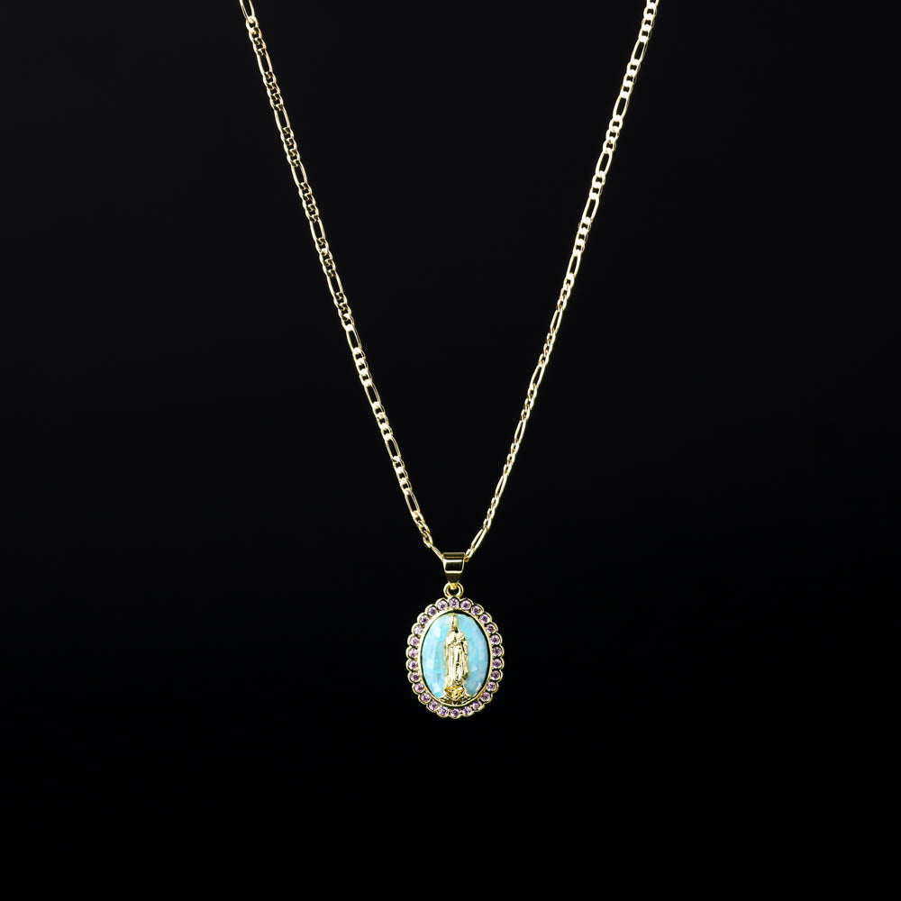 Virgin Mary Necklace | Mother of pearl